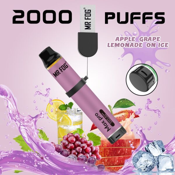 MR Fog Max Pro 2000 Puffs – Apple Grape Lemonade 10ct