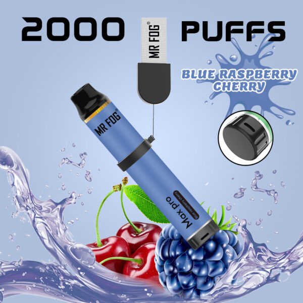 MR Fog Max Pro 2000 Puffs – Blue Raspberry Cherry 10ct